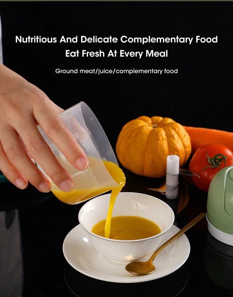 250ml Garlic Masher Crusher Electric Kitchen Food Chopper USB Portable