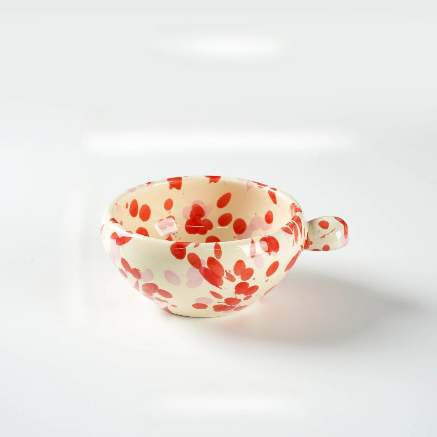 Unique Colorful Ink-Splashed Ceramic Bowl- cup with Handle