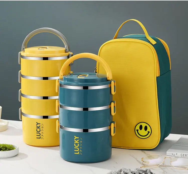 Portable Lunch Box  Bento Thermos Containers with Bag