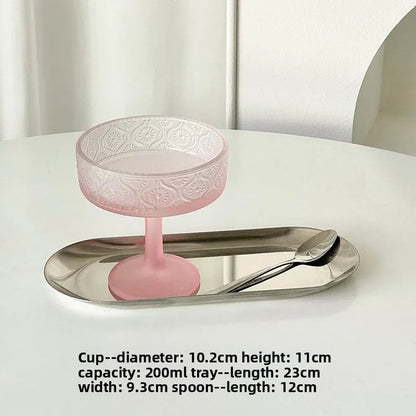 Premium Pink Frosted Highball Glass – Elegant Cocktail & Champagne Glass