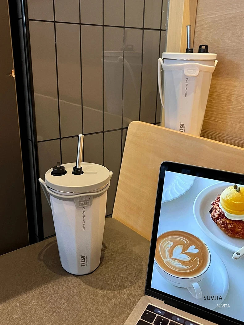 600ML Thermos Stainless Steel Vacuum Insulated Travel Mug | Gradient Color Thermal Cup