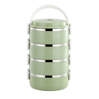 Multi-layer Thermal Lunch Box Stackable Round Metal Stainless Steel container