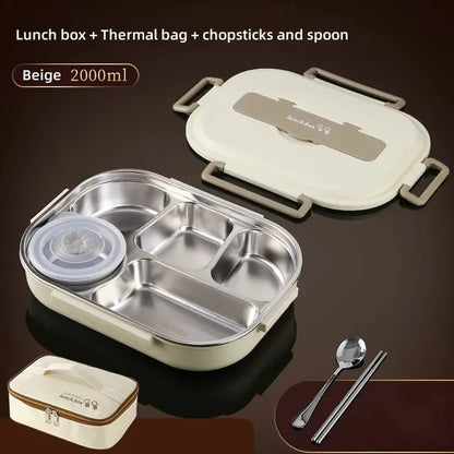 Stainless Steel Compartment Insulated Lunch Box – Portable & Leakproof with insulated lunch bag Set