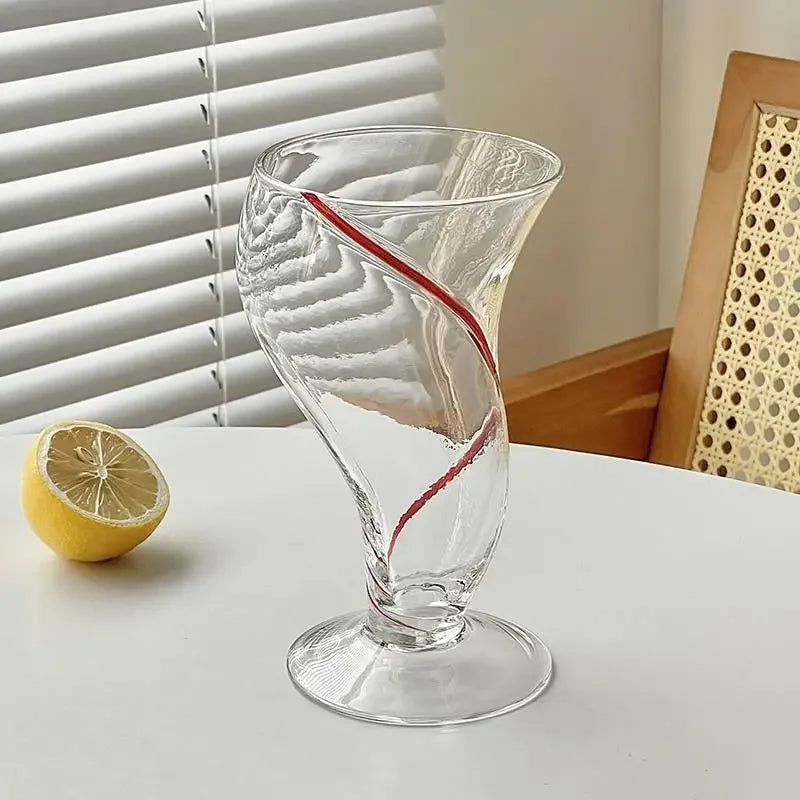 Premium Creative Design Glass Cup – 470ml Unique Drinkware