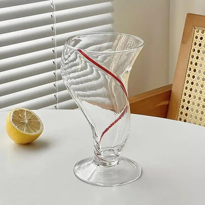 Premium Creative Design Glass Cup – 470ml Unique Drinkware