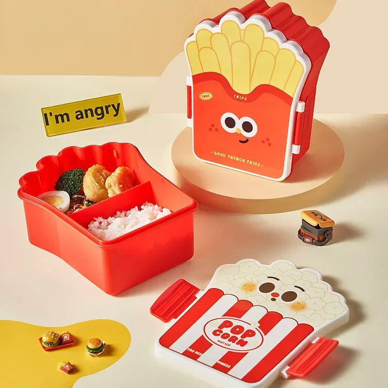 Kids Creative Lunch Boxes-hamburger, fries, and toast shapes