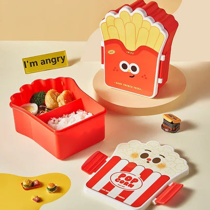 Kids Creative Lunch Boxes-hamburger, fries, and toast shapes