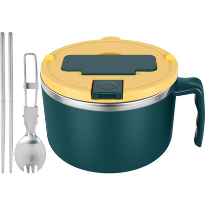 Microwave Ramen Noodle Bowl with Spoon Chopsticks BPA Free Ramen Cooker Bowl