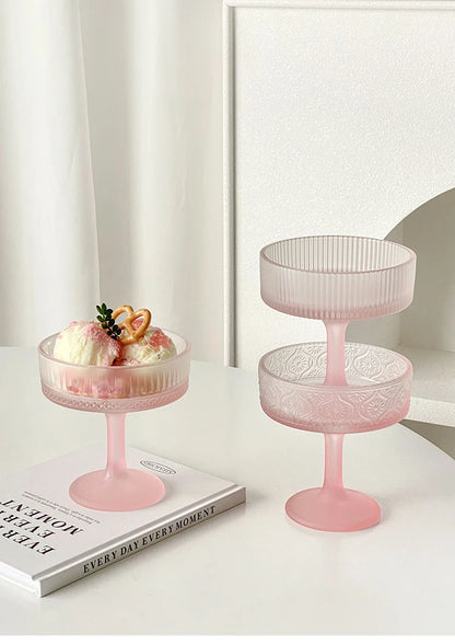 Premium Pink Frosted Highball Glass – Elegant Cocktail & Champagne Glass