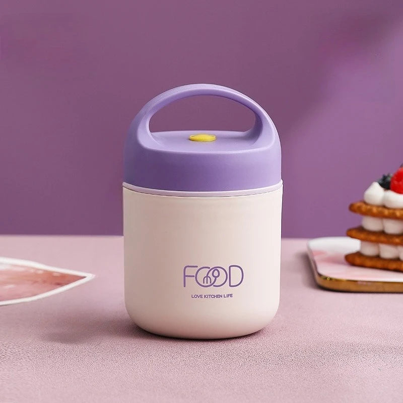 Portable Thermal Porridge Cup Insulation Lunch Box Warmer Thermos Soup Cup