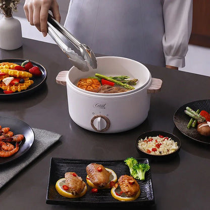 1.5L Multifunction Mini Electric Cooking Hot Pot with Food Steamer