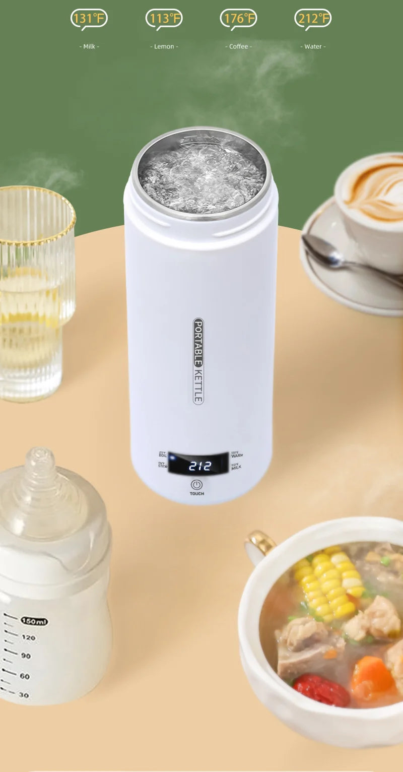 Electric portable thermos bottle style, Leakproof Portable Fast Water Boiling Thermos Bottle