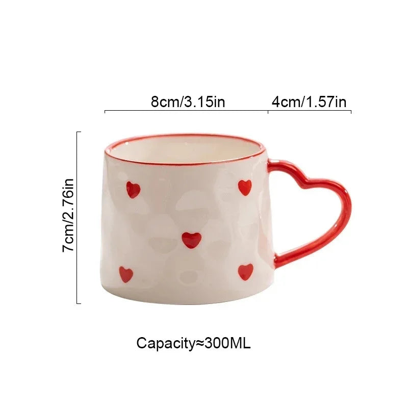 Cute Heart Shaped Ceramic Mug – 400ml