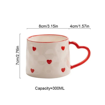 Cute Heart Shaped Ceramic Mug – 400ml