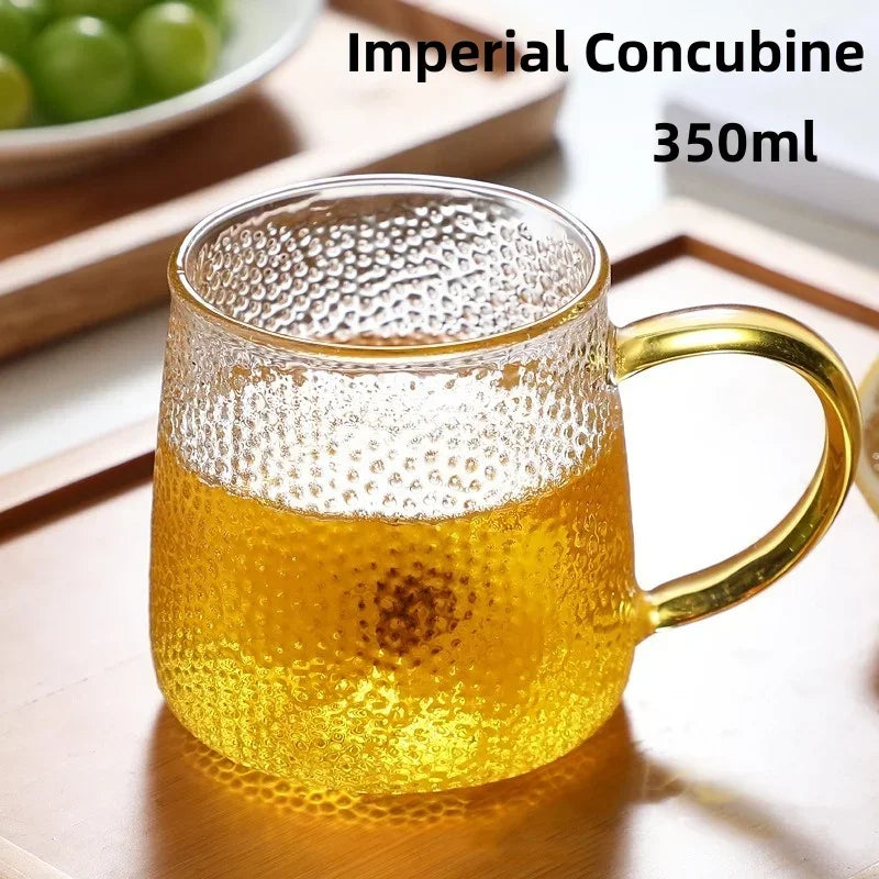 350ml / 400ml Hammer Pattern Coffee & Tea Cup – Heat Resistant Glass Mug