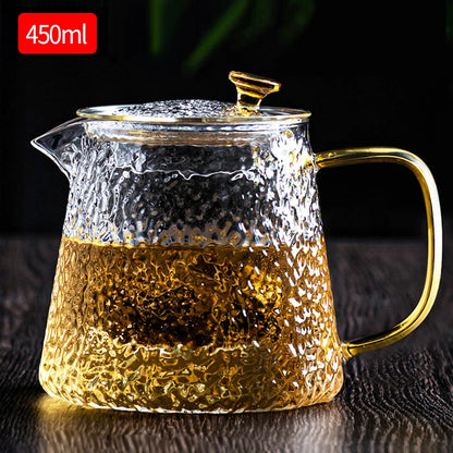 High-Quality Heat Resistant Glass Teapot – Borosilicate Glass with Colored Knob