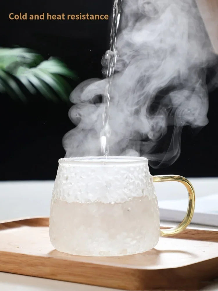 350ml / 400ml Hammer Pattern Coffee & Tea Cup – Heat Resistant Glass Mug