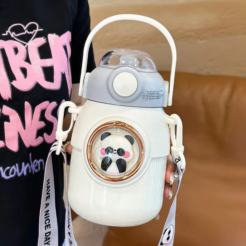 Thermos bottle-Thermal Insulated Bottle with build-n straw and strap