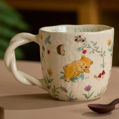 Cute Ceramic Cup with Creative Fried Dough Twist Handle