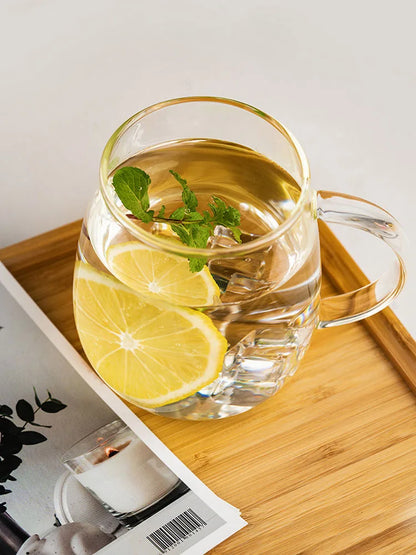 1/2/4PCS Set Glass with Handle – Transparent Glasses for Hot & Cold Beverages