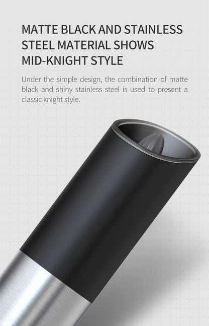 Electric Salt & Pepper Grinder – Gravity Automatic Spice Mill with LED Light