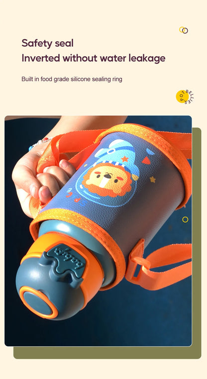 500ML Kids Thermos Bottle with Strap & Carry Bag