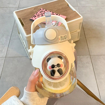 820ML Kids Water Bottle with Straw – Cute Kawaii Cartoon Drinking Bottle