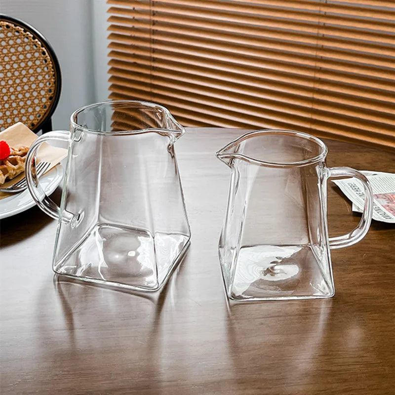 300ml Unique Shaped Glass Mug with Handle – High Borosilicate Glass for Any Drink