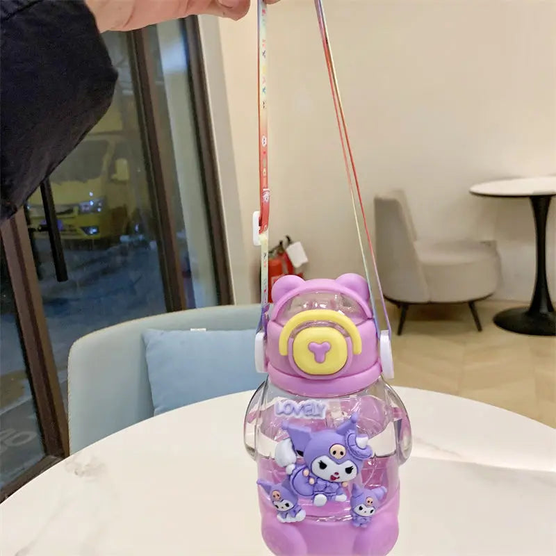 500ml Cartoon Character Water Bottle – Cute & Unique Design with Adjustable Strap