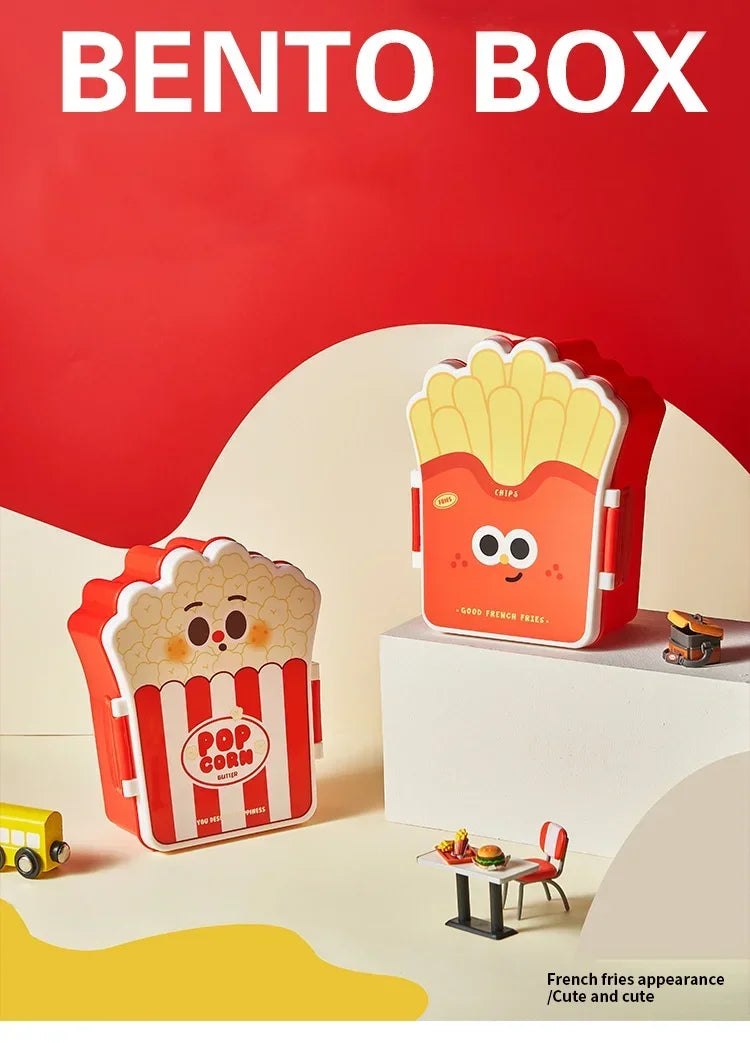 Kids Creative Lunch Boxes-hamburger, fries, and toast shapes