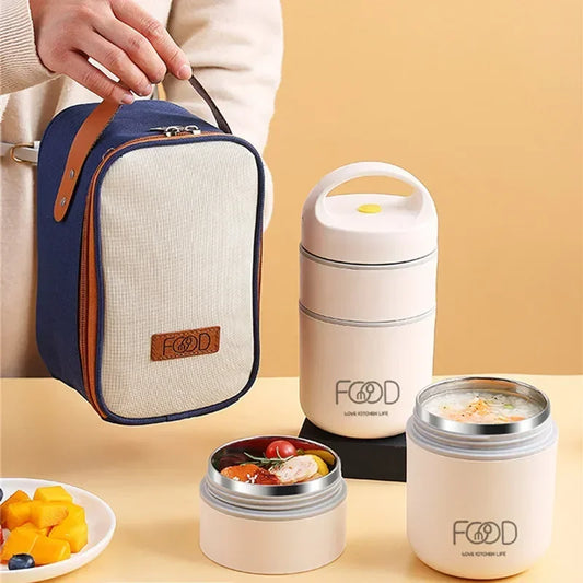 Portable Thermal Porridge Cup Insulation Lunch Box Warmer Thermos Soup Cup