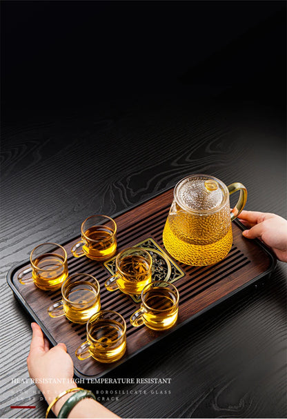 High-Quality Heat Resistant Glass Teapot – Borosilicate Glass with Colored Knob