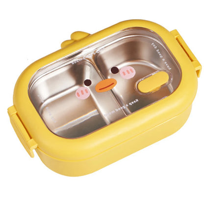 2 compartments stainless steel cute Bento box-Lunch box