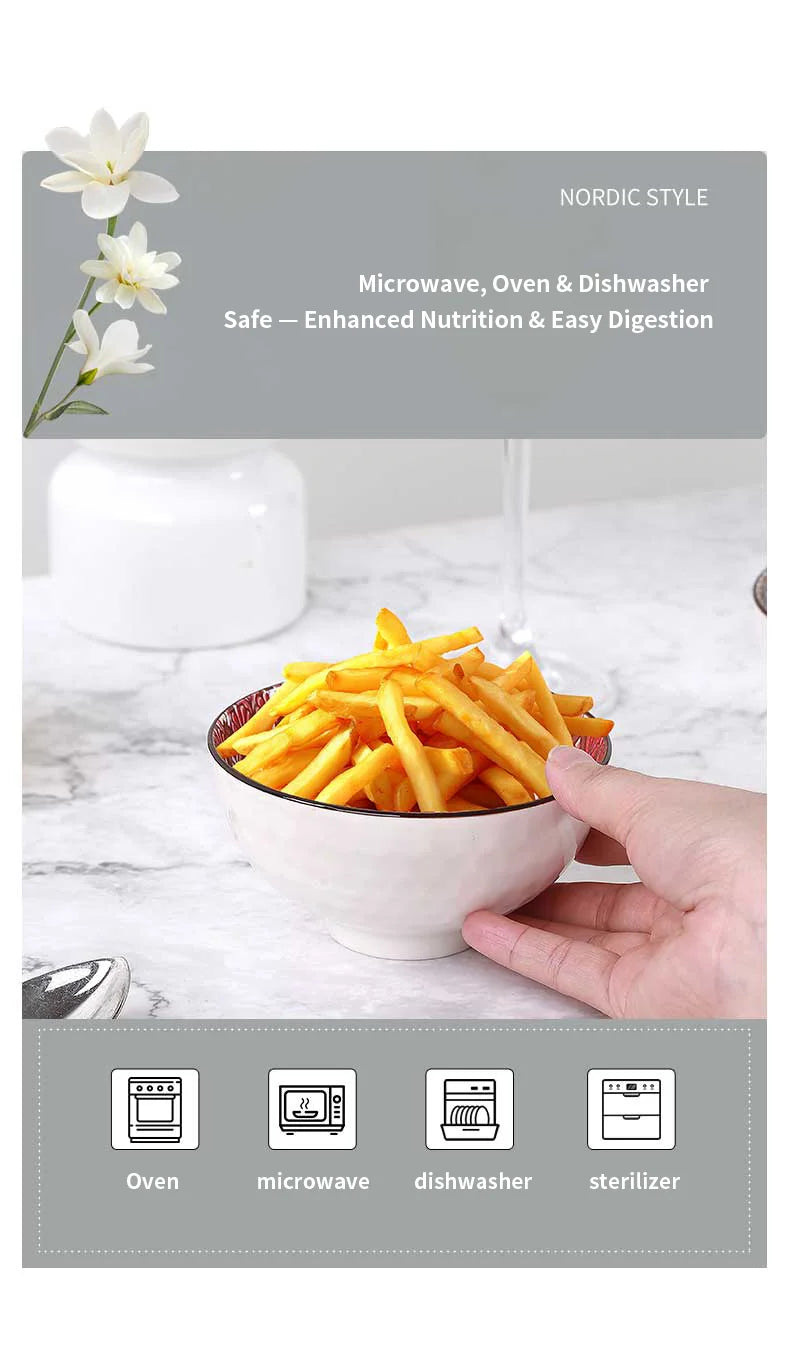 3Pcs Ceramic Bowl Set – 4.5-Inch Dessert or Soup Bowls