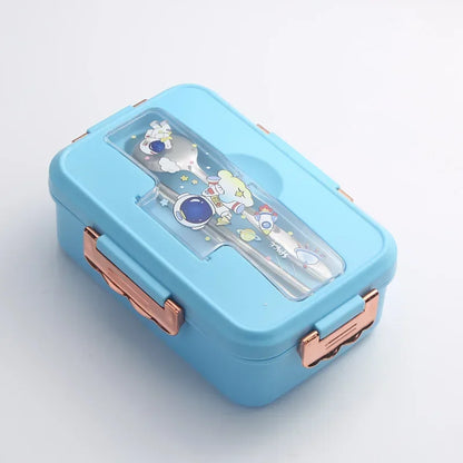 Cute Kids Lunch Box with multiple Compartments and cutlery set