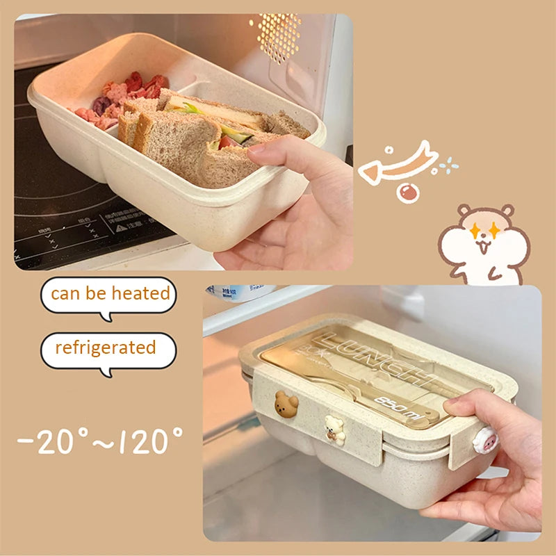 1100ML Lunch Box Bento Box With Spoon Chopsticks