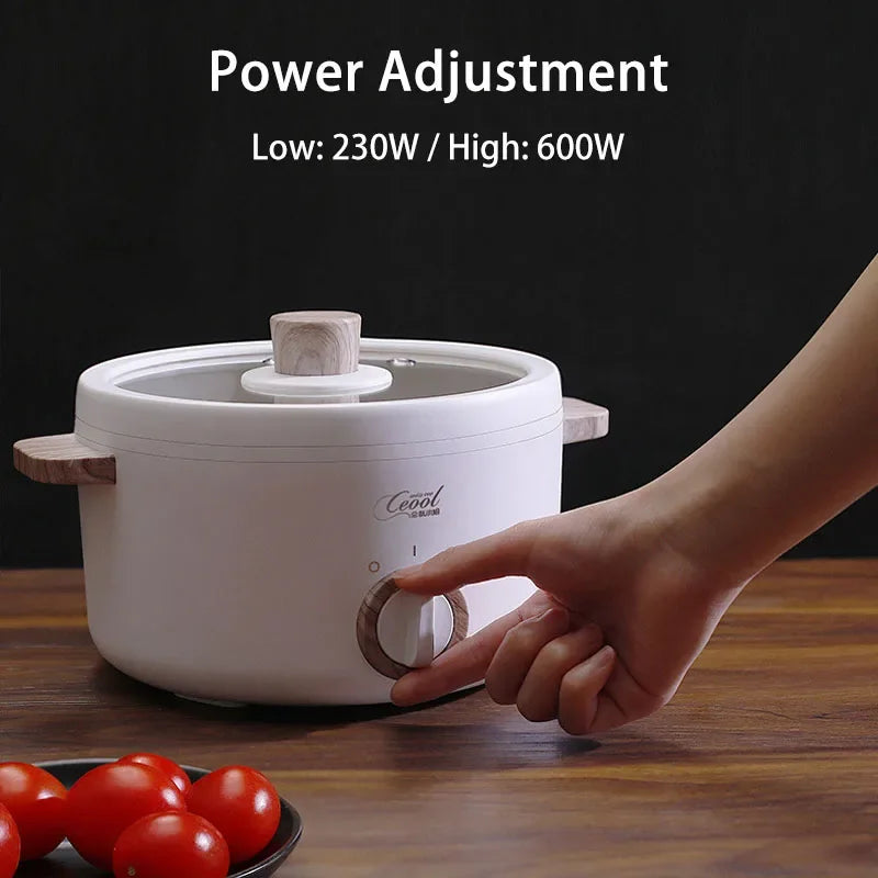 1.5L Multifunction Mini Electric Cooking Hot Pot with Food Steamer