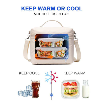 FREE SHIPPING! Insulated Lunch Bag With Shoulder Strap Portable Picnic Bag