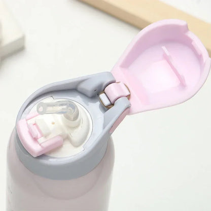 Cute printed Kids Insulated water bottle with straw