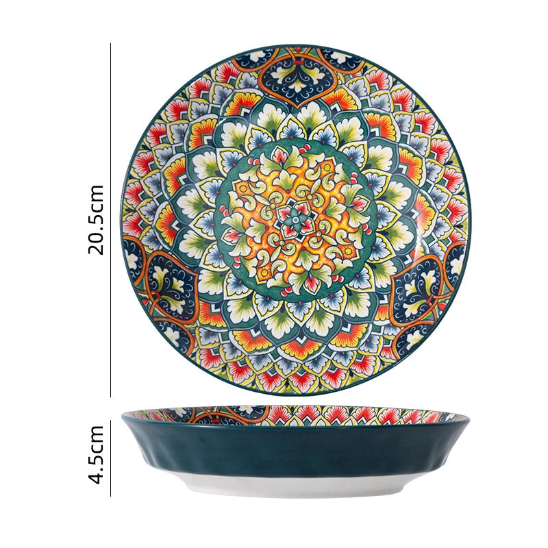 Bohemian Retro pattern Ceramic Dinnerware – Plates & Bowls