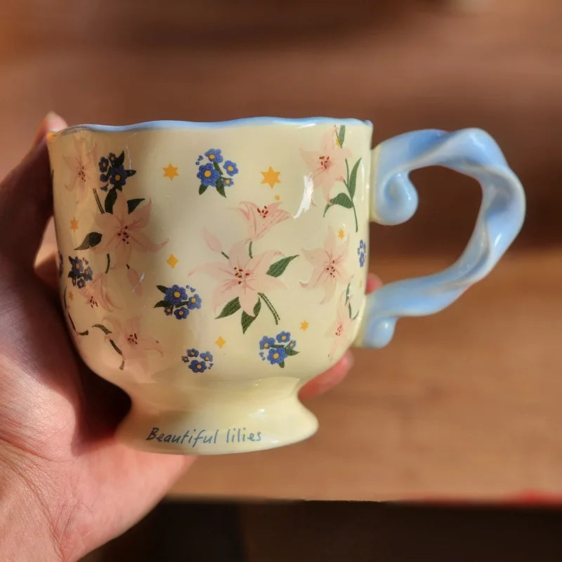300ml Floral Vintage Retro Mug – Beautiful Coffee & Tea Cup