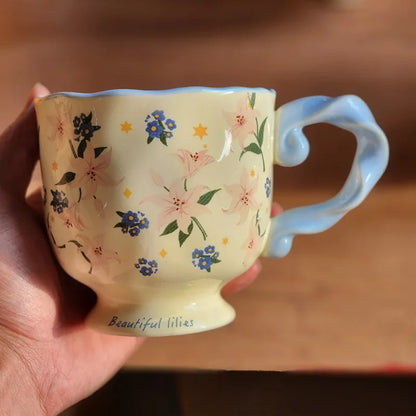 300ml Floral Vintage Retro Mug – Beautiful Coffee & Tea Cup