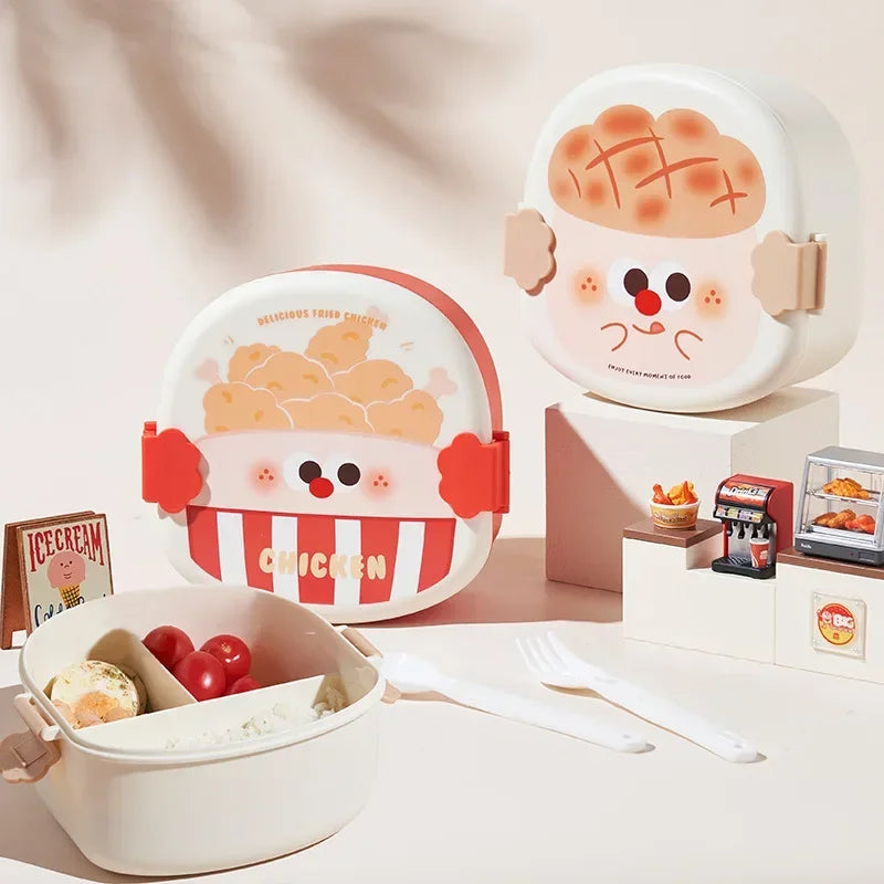 Kids Creative Lunch Boxes-hamburger, fries, and toast shapes
