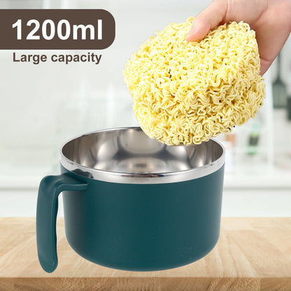 Microwave Ramen Noodle Bowl with Spoon Chopsticks BPA Free Ramen Cooker Bowl