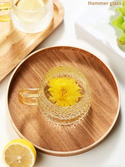 350ml / 400ml Hammer Pattern Coffee & Tea Cup – Heat Resistant Glass Mug