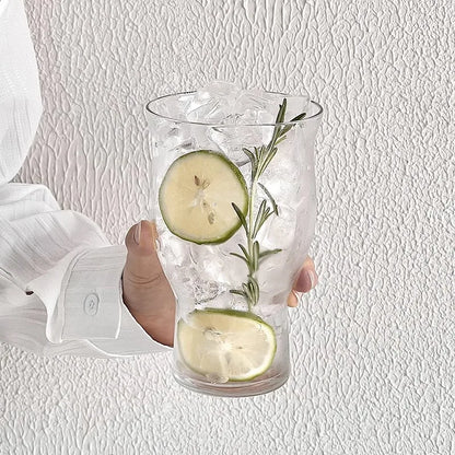 400ml Trendy Wide-Mouth Glass Cup with Straw – Multipurpose Drinkware