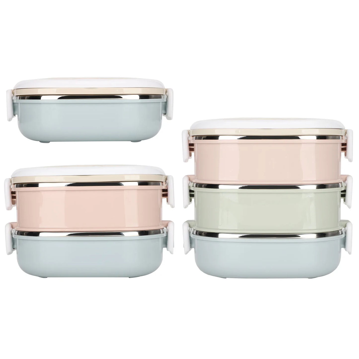 Multi-Layer Insulated Lunch Box Portable Stainless Steel