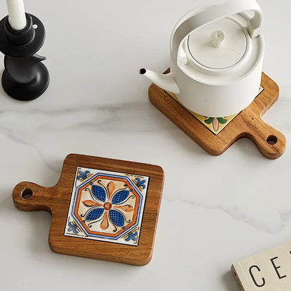 Wood Tiles Pot Mat – Anti-Scalding Plate Mat & Drink Coasters