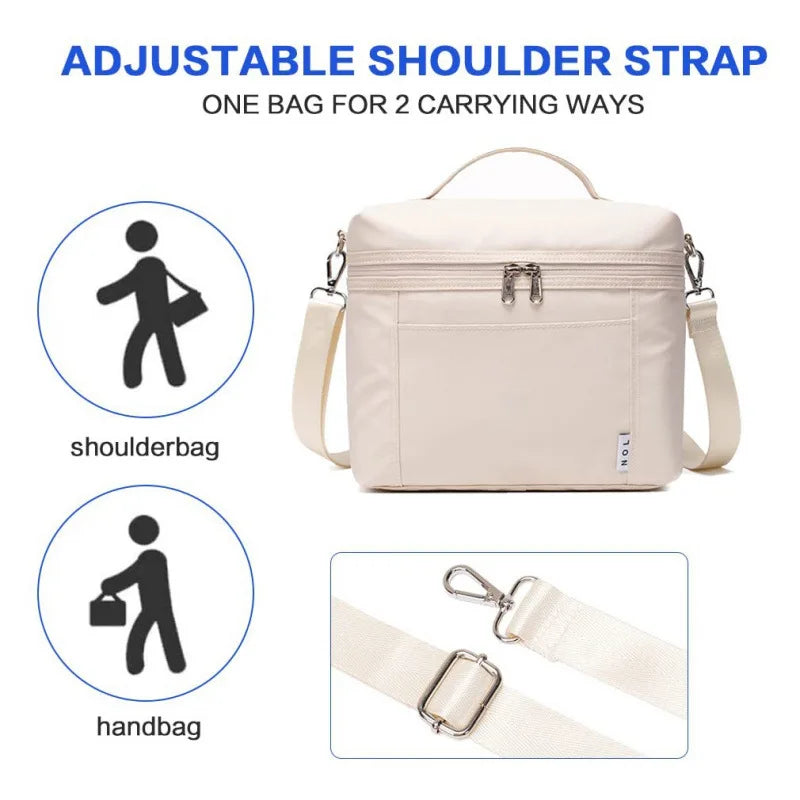 FREE SHIPPING! Insulated Lunch Bag With Shoulder Strap Portable Picnic Bag