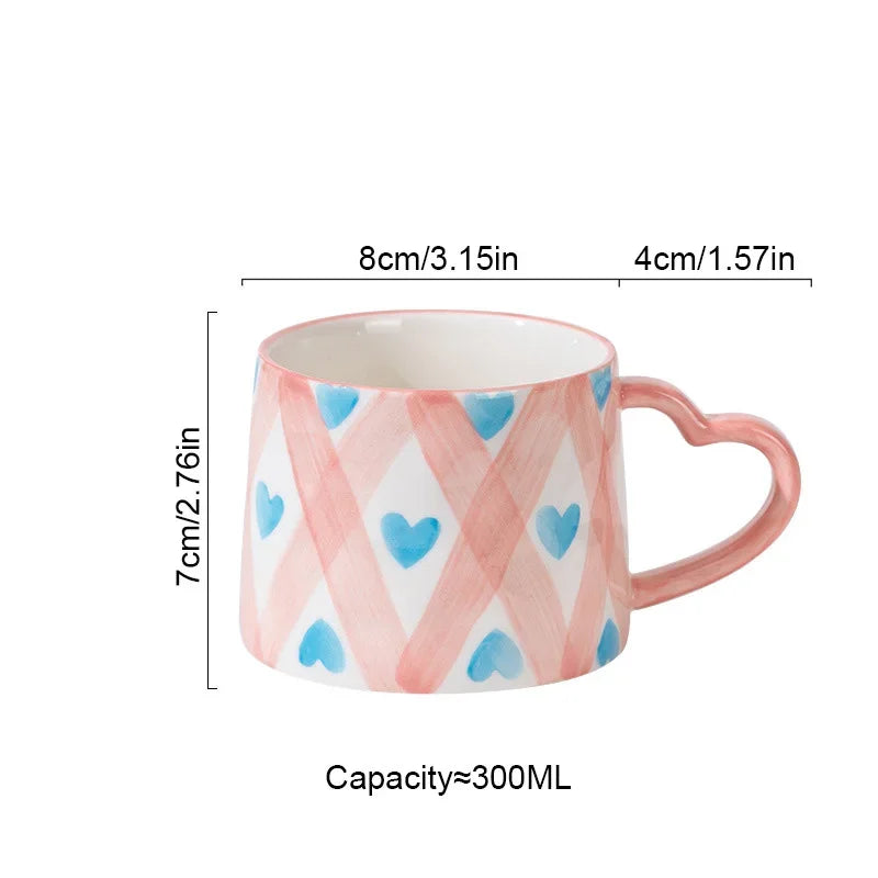 Cute Heart Shaped Ceramic Mug – 400ml